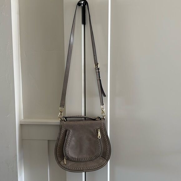 Rebecca Minkoff Vanity Saddle Genuine Leather Crossbody Bag Handbag Whip-Stitch - Picture 13 of 16